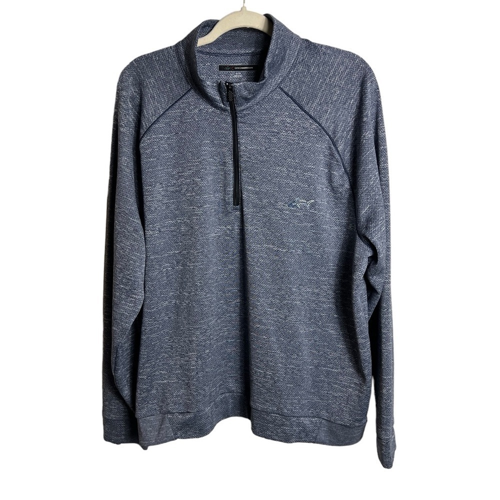 Greg Norman Quarter Zip Pull Over Men's XL Blue Gray Long Sleeve